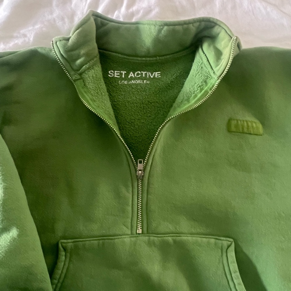 Set Active Green Half-Zip Pullover - image 2